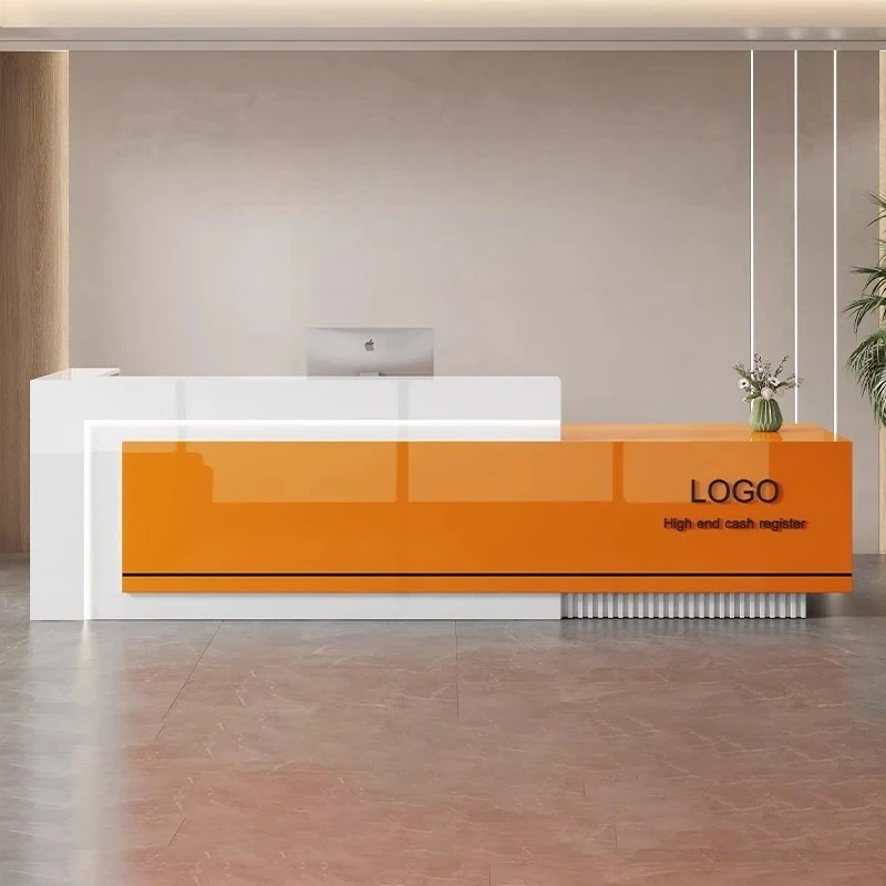 Simple Luxury Reception Desk Custom Salon Small Clinic Reception Counter Accessories Bancone Per Negozio Office Furniture