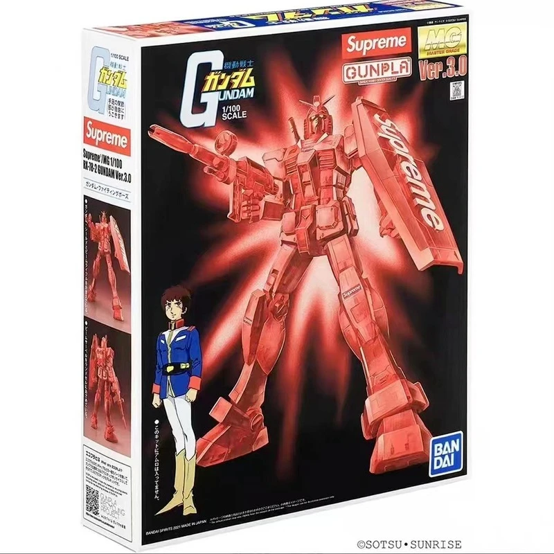 Bandai Genuine Gundam Model Kit Anime Figure Supreme MG 1/100 RX-78-2 Collection Gunpla Anime Action Figure Toys for Children