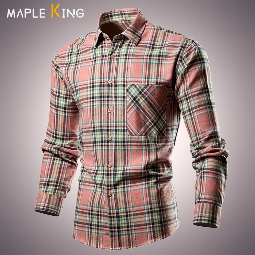 

Men Shirts Camisa Hombre 2024 Vintage Plaid Camisas Social Luxo Long Sleeve Cotton Pocket Designer Couple Cardigan Streetwear