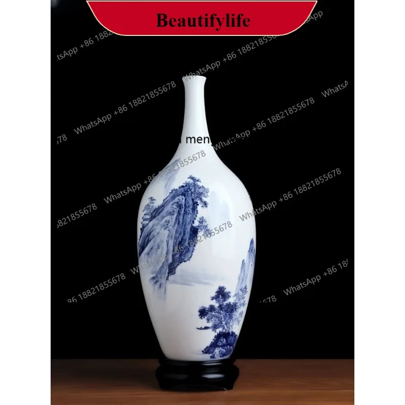 

G153 Suet jade porcelain ceramic hand-painted vase home living room decoration ornament
