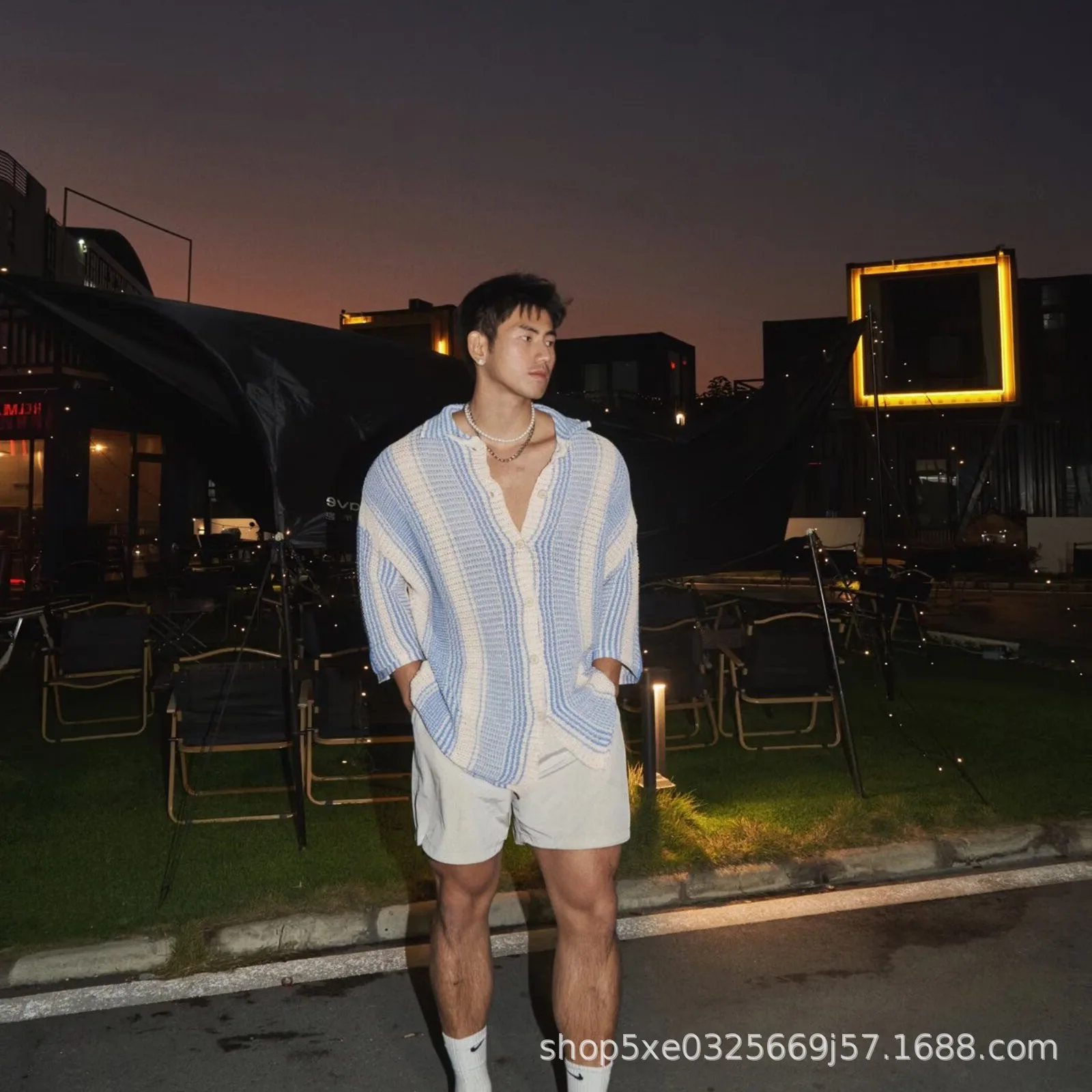 

European American Men's Color-coded Knitted Hollow Out Casual Loose Trendy Simple Daily Long Sleeve Sweater Coats Top Clothes