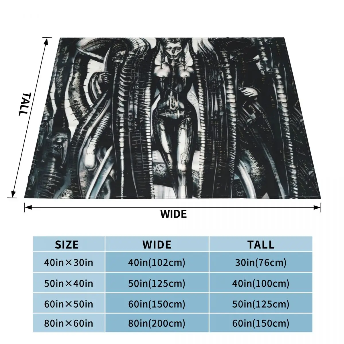 HR Giger Lilith Steampunk Throw Blanket Designers Summer Blankets