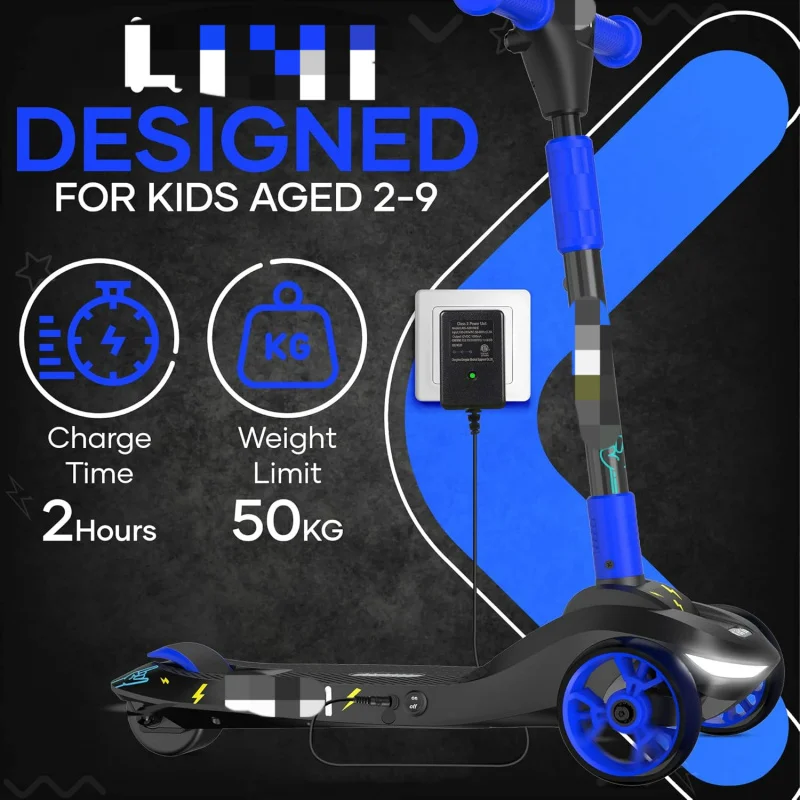 Aqkim3 electric scooter for kids toddlers ages 2-9, premium front light wheel lights, boys and girls, safe kick Lig