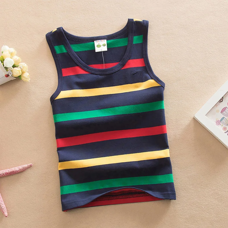 2022 Summer Tank Top For Girls Striped Children Undershirt Cotton Kids Underwear Model Teenager Camisole Baby Singlets Clothing