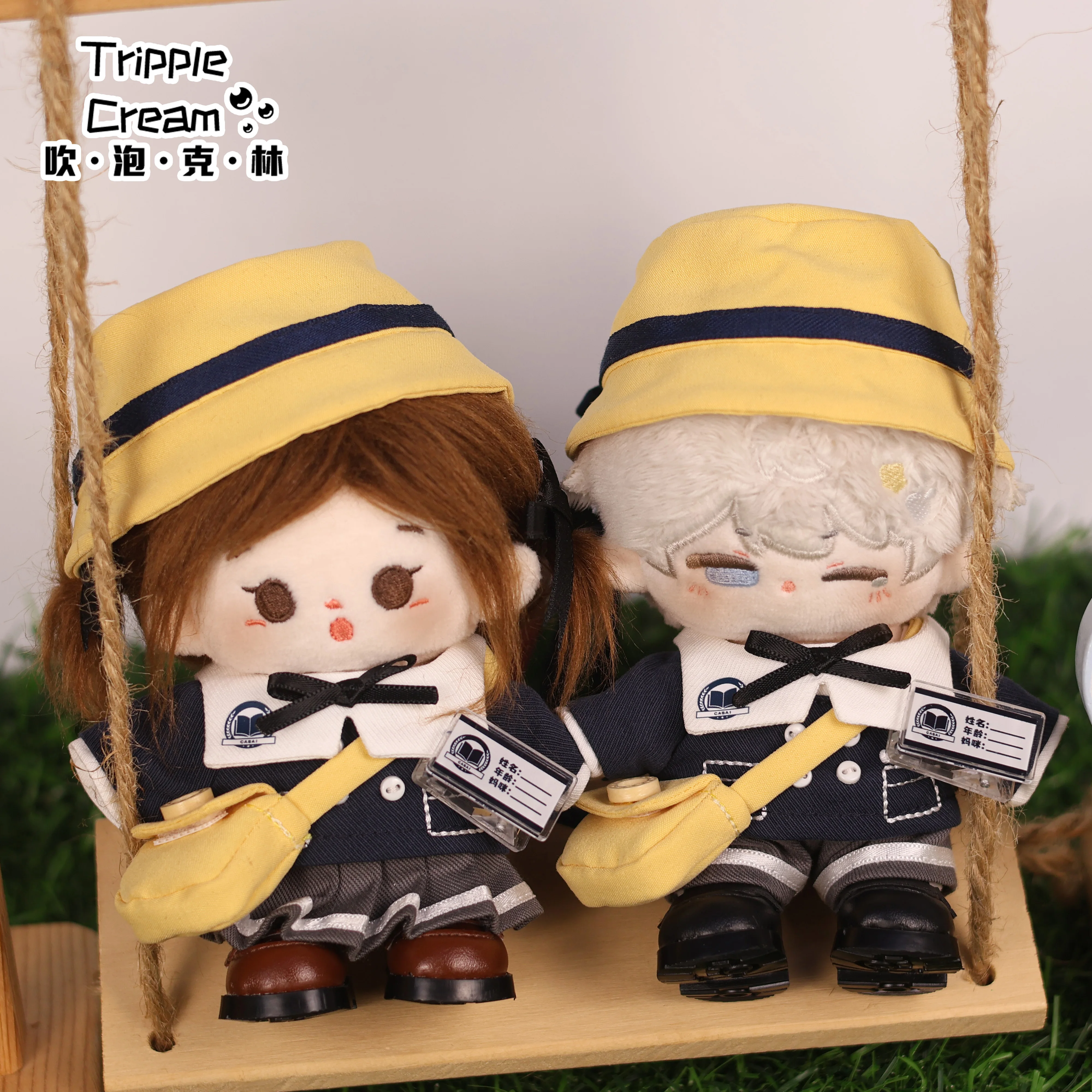 10 سنتيمتر ملابس دمى قبعة صفراء سوداء موحدة اكسسوارات حقيبة كروسبودي فستان السراويل الملابس زي دعوى أنيمي لعبة لعبة أطفال هدية