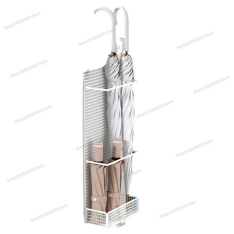 For Door umbrella handicraft, non punched wall mounted umbrella storage rack, long handle umbrella bucket rack