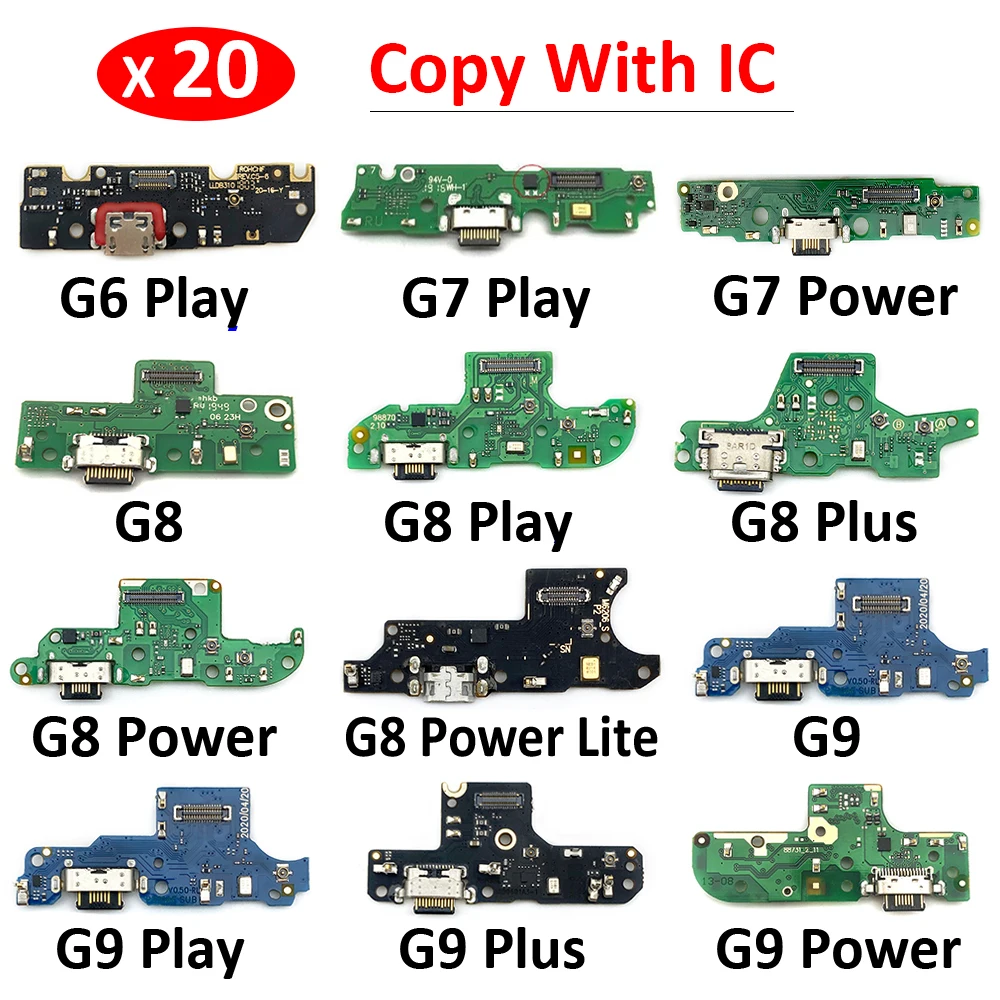 

20Pcs/Lot, Dock Connector Micro USB Charger Charging Port Flex Cable Board For Moto G6 G7 G8 G9 Play Plus Power Lite With Micro