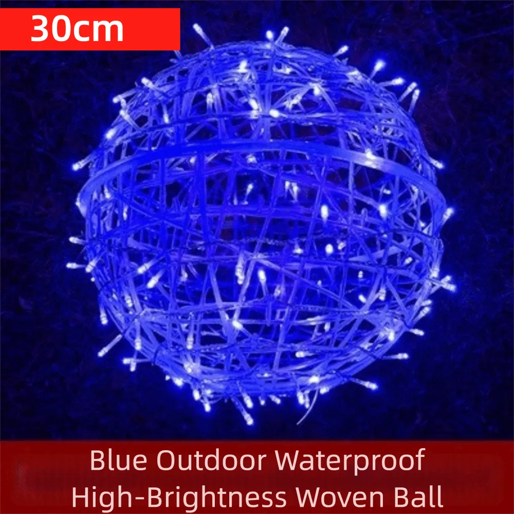 New 20/28CM Festoon Rattan Ball Light LED 220V Garden Decor Hanging Lamp Rattan Ball Christmas Tree Light String Tree