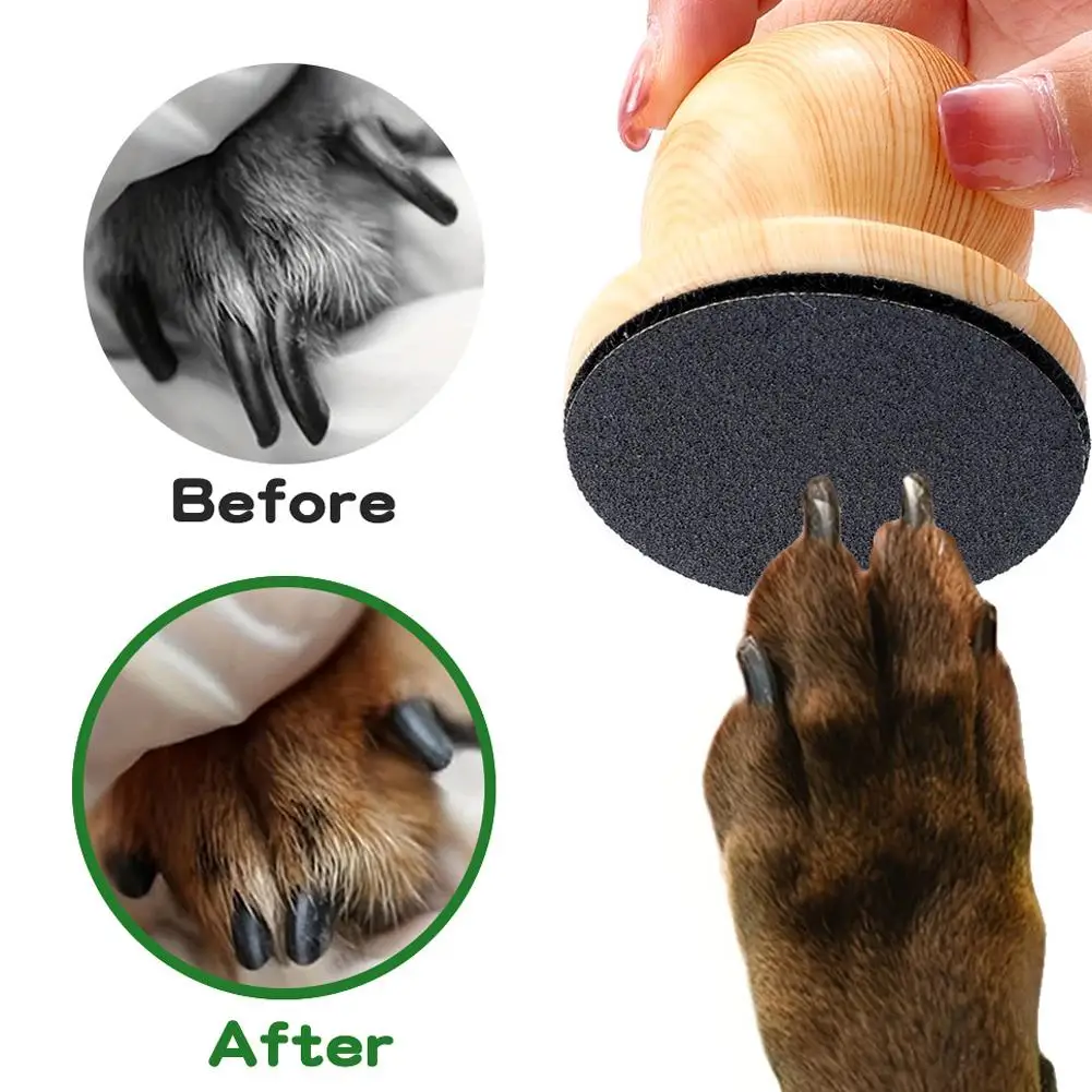 Handheld Dog Cat Nail File Wooden Handle Nail Grinder Gentle Nail Smoothing Grooming Tool for Dogs Cats Claw Nail Trim Tools