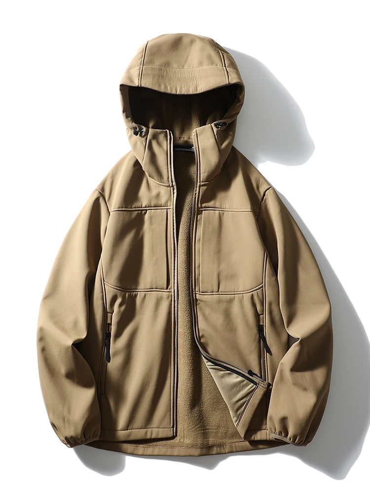 

Мужская уличная мягкая куртка ell Jaet, ветрозащитная спортивная одежда на подкладке, осенне-зимнее пальто, молодежное пальто из полиэстера, водонепроницаемая...