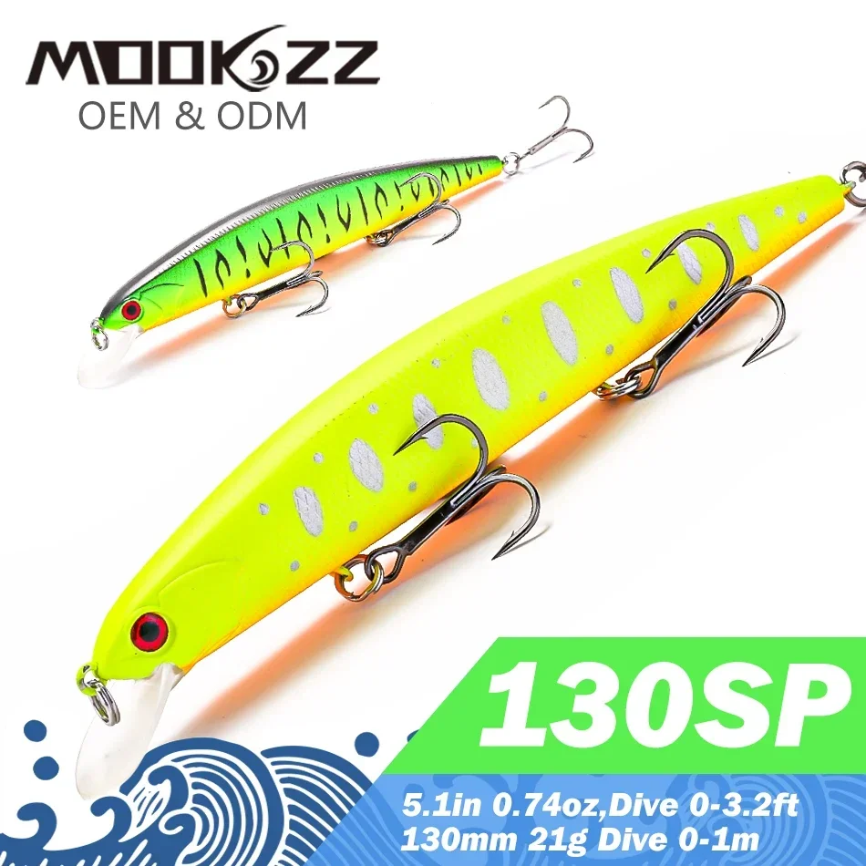 MOOKZZ 2023 New Arrival Hot Sale 130mm 21g Suspension Minnow Hard Fishing Lure Bait Fishing Tackle Artificial Lures Bait