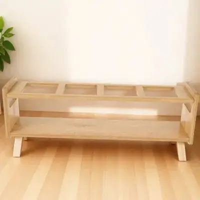 

1pcs Sturdy Wooden Condiment Rack Seasoning Bottle Shelf Kitchen Storage Holder Oil Vinegar Dispenser Lightweight Organizer With