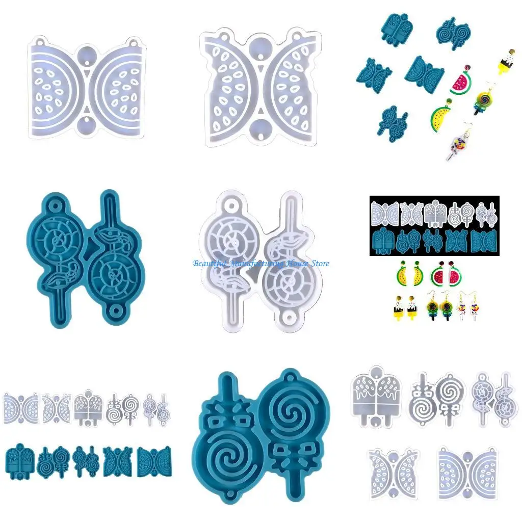 

E56A 5 шт./компл. для креативных сережек, формы из смолы с отверстием для изготовления ювелирных изделий своими руками, для из