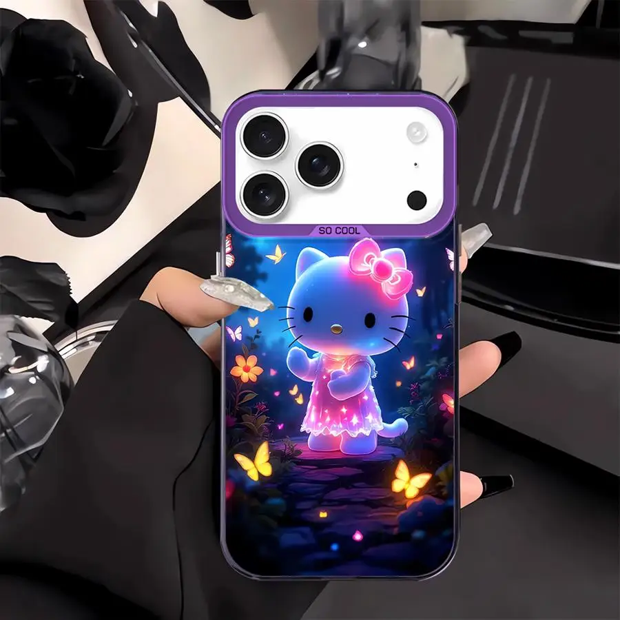 حافظة لهاتف آيفون 16e XR 17Air 14 XS 15 Plus 11 16 17 Pro Max 13 12 غطاء هاتف خلفي Hello Kitty Cute