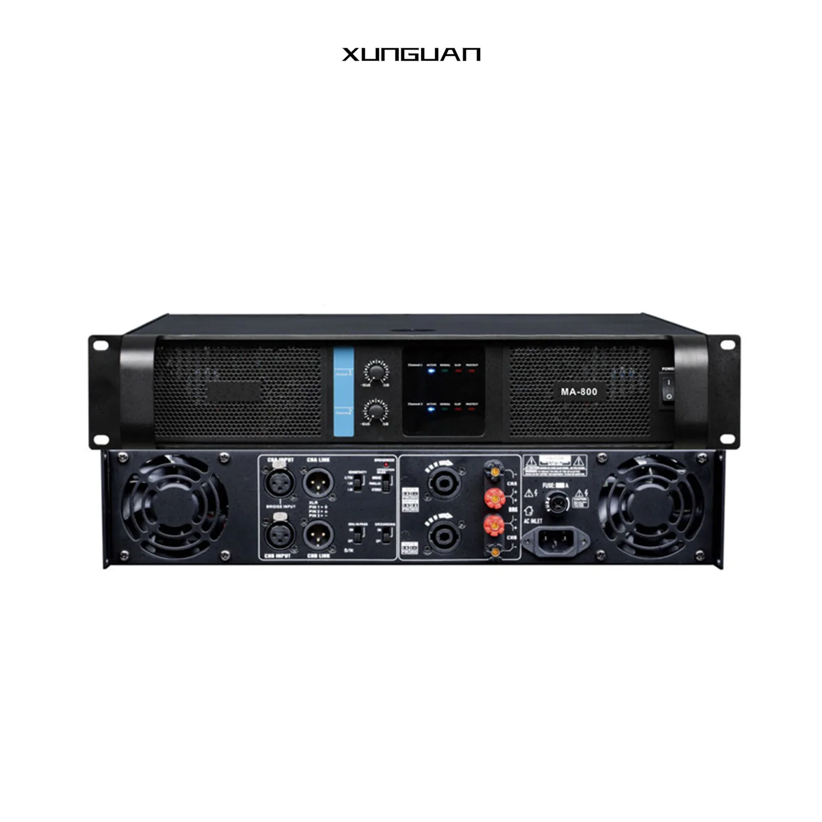 MA-Series Music Amplifier Power Amp 2U/3U 2 Channels 200-1300W Class AB/Class H For Outdoor Stage Conference Concert Church
