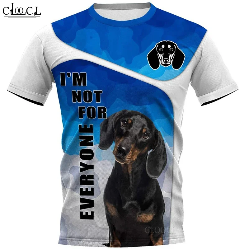 

HX Newest Popular Animal Dachshund Unisex T-Shirt Men Streetwear 3D Print Harajuku Short Sleeve Casual Pullover Drop Shipping