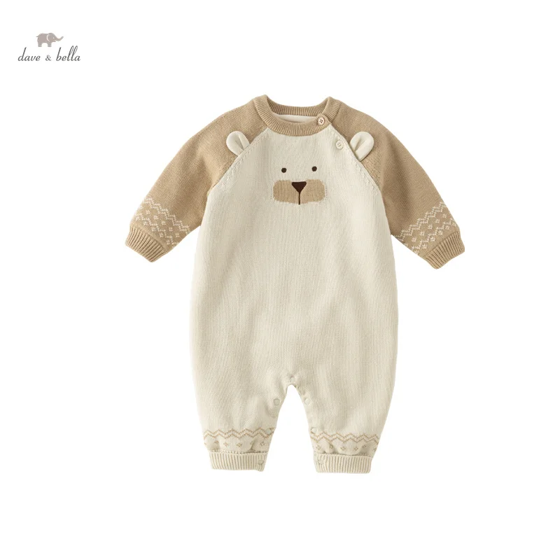 Dave Bella Baby Romper Creeper Bodysuit for Newborns Infant 2023 Autumn Winter New Boys Girls Casual Cute Comfortable DB4237170