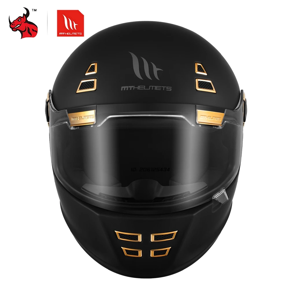 

Motorcycle Helmet Retro ABS Shell Clear Visor Ventilation ECE DOT Approved Removable Liner for Street Racing