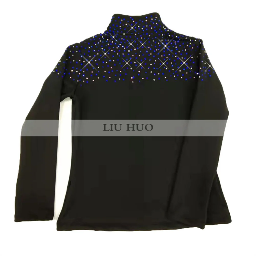 LIUHUO Neue Eis Eiskunstlauf Jacke Hosen Frauen Mädchen Hosen Top Schwarz Jugendliche Kinder Kinder Farbige Blau Strass Ausbildung