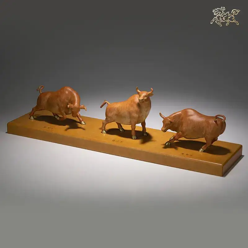60CM huge 2023  Good omens Stock market Good luck Bulls bronze sculpture Home hall company High grade Decorative ornament statue