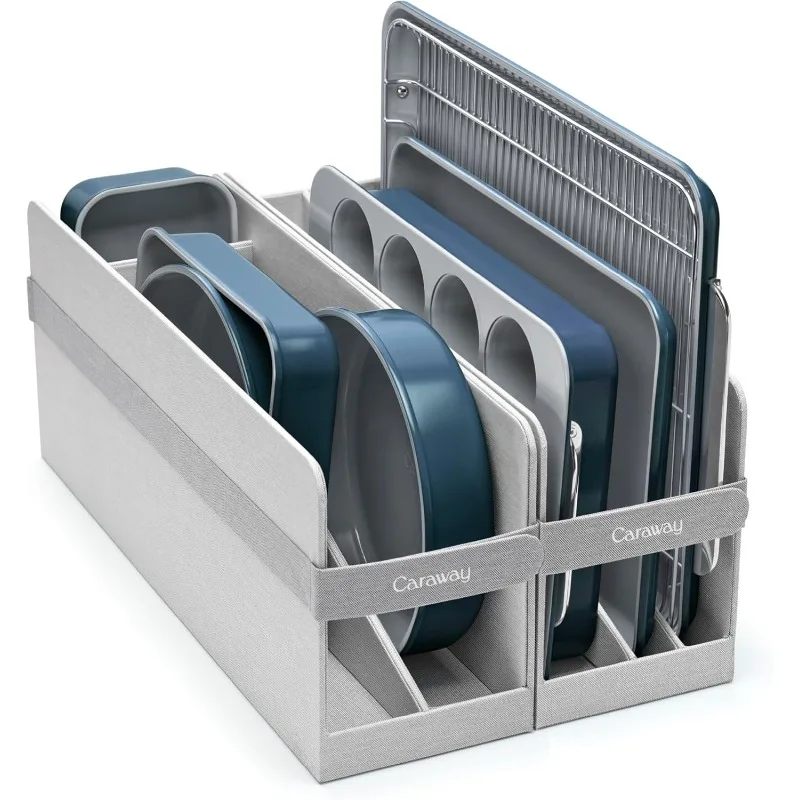 

Nonstick Ceramic Bakeware Set (11 Pieces) - Baking Sheets, Assorted Baking Pans, Cooling Rack, & Storage Aluminized Steel