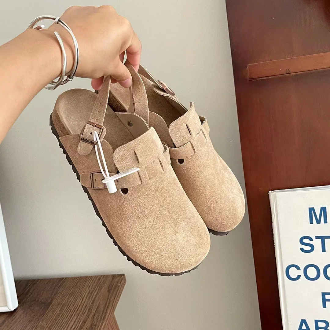 Women's slippers Cork sole sandals with wrapped toe Slippers sandals two wear Round toe Outer wear fashion Maternity Slippers