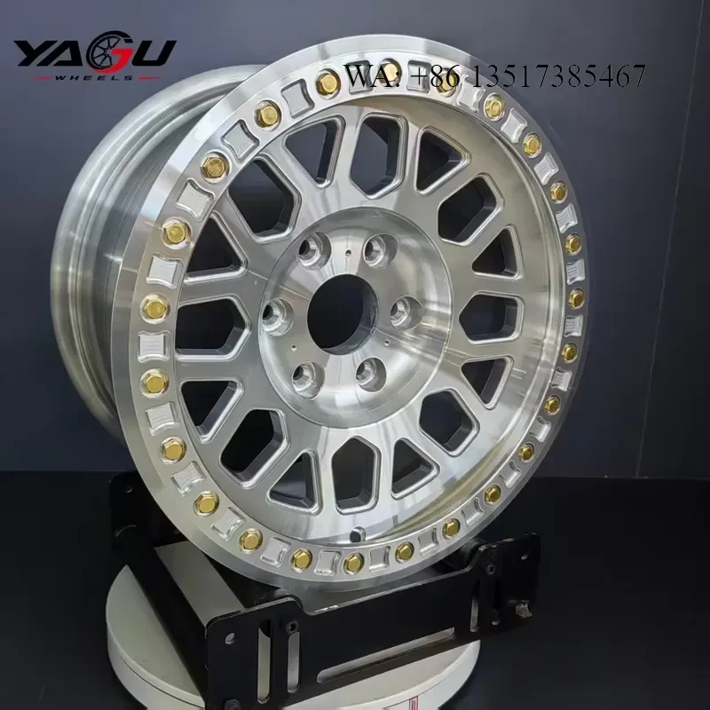 YAGU 17 18 Inch Simulated Beadlock Off Road Forged Wheels for Jeep Wrangler JK JL Gladiator Toyota Tundra Land Cruiser LC200
