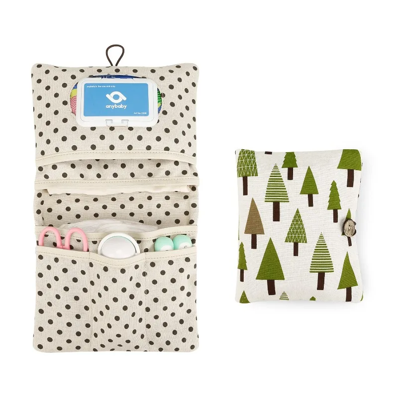 Portable baby diaper bag with wipes case: travel-friendly toiletry & nappy organizer—compact, essential for on-the-go parents!