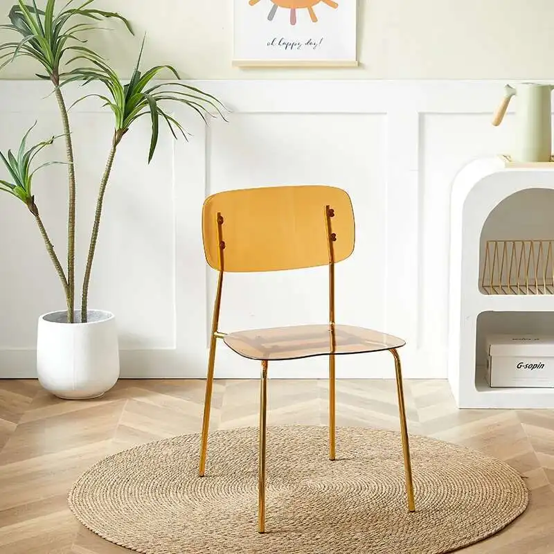 

Plastic Mobile Gaming Dining Chair Nordic Modern Backrest Single Design Dining Chair Transparent Relax Muebles Furniture
