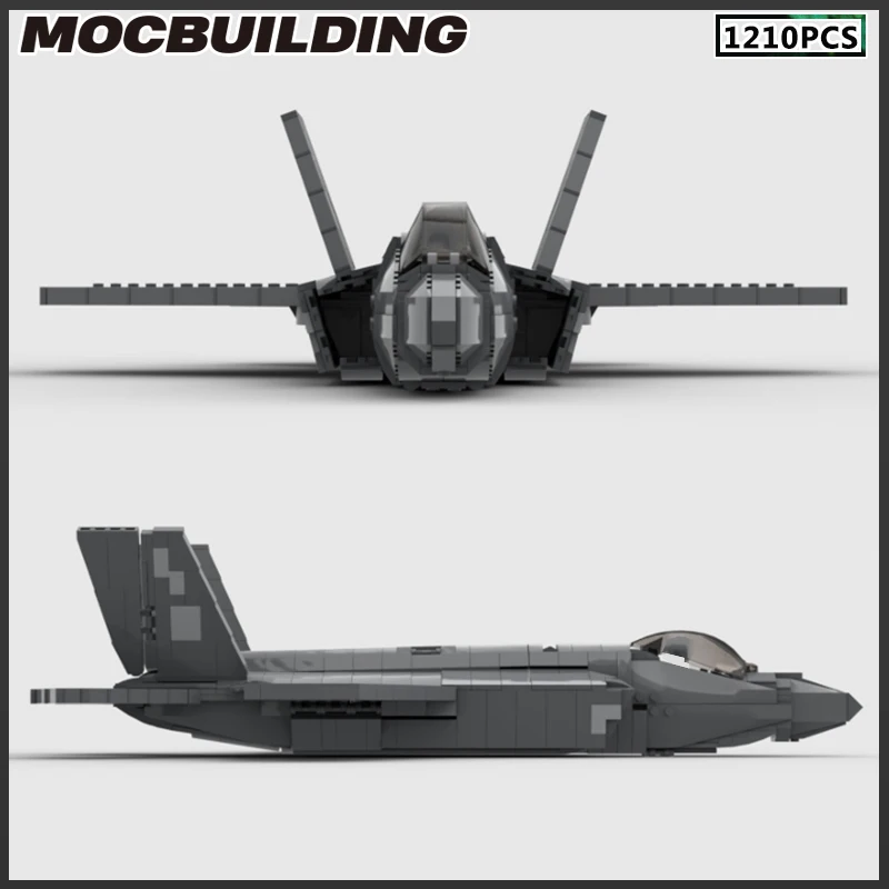 Moc blocos de construção F-35 avião modelo modular diy tijolos montar brinquedo presente natal avião coleção presente aniversário