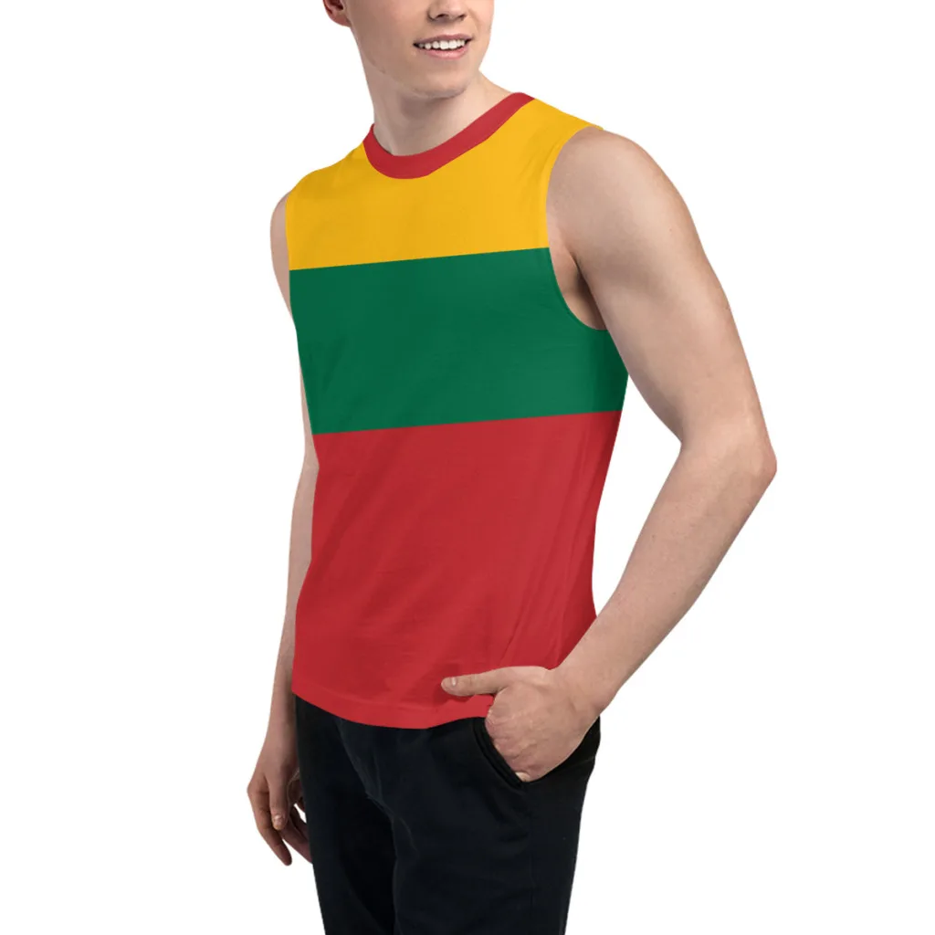 Sleeveless T-shirt Lithuania Flag 3D Men's Boys Tshirt Gyms Tank Tops Fitness Joggers Basketball Training Vest