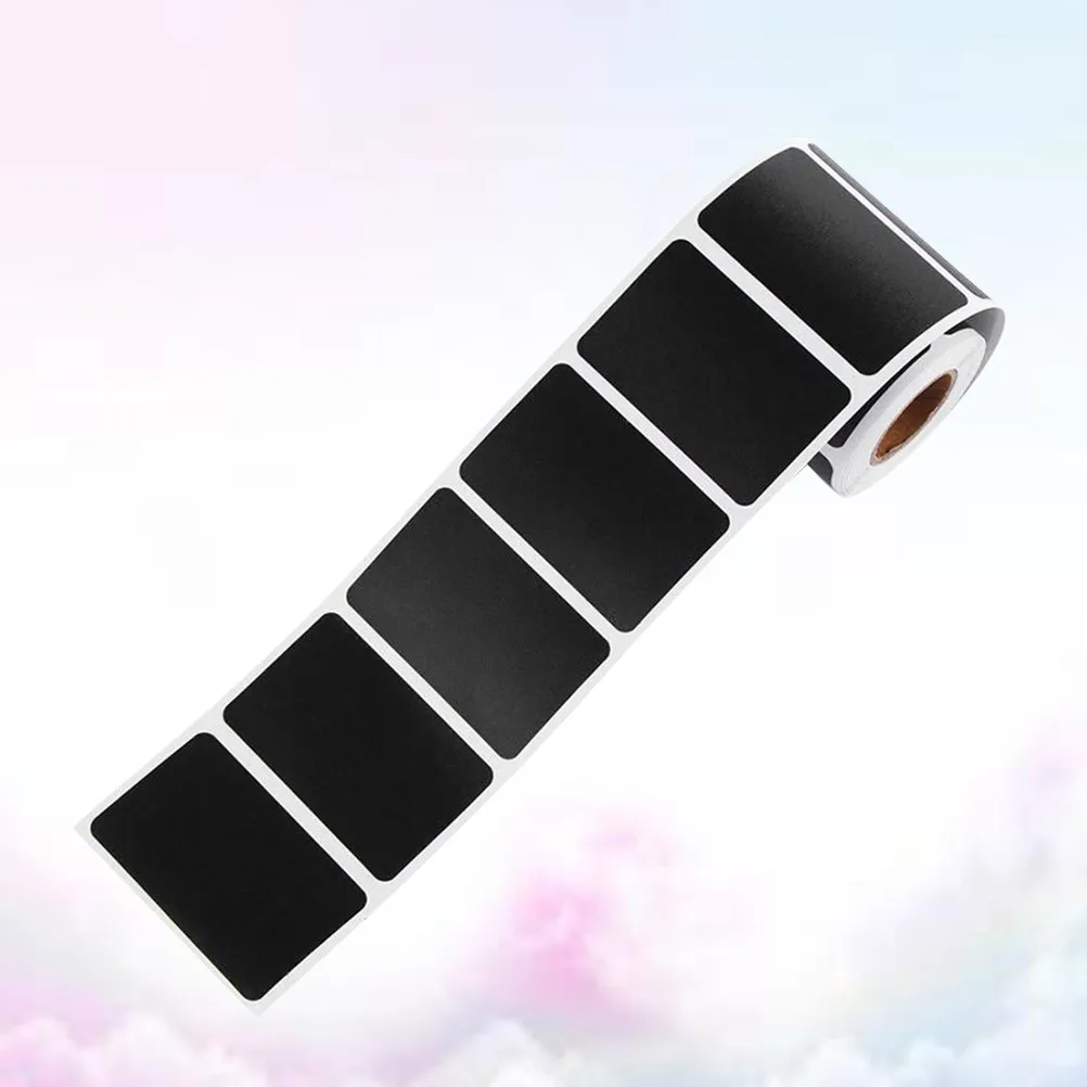 300Pcs Rectangular Chalkboard Stickers Vinyl Blackboard Labels Waterproof Reusable Removable for Spice Bottles Wine Jars Cookie