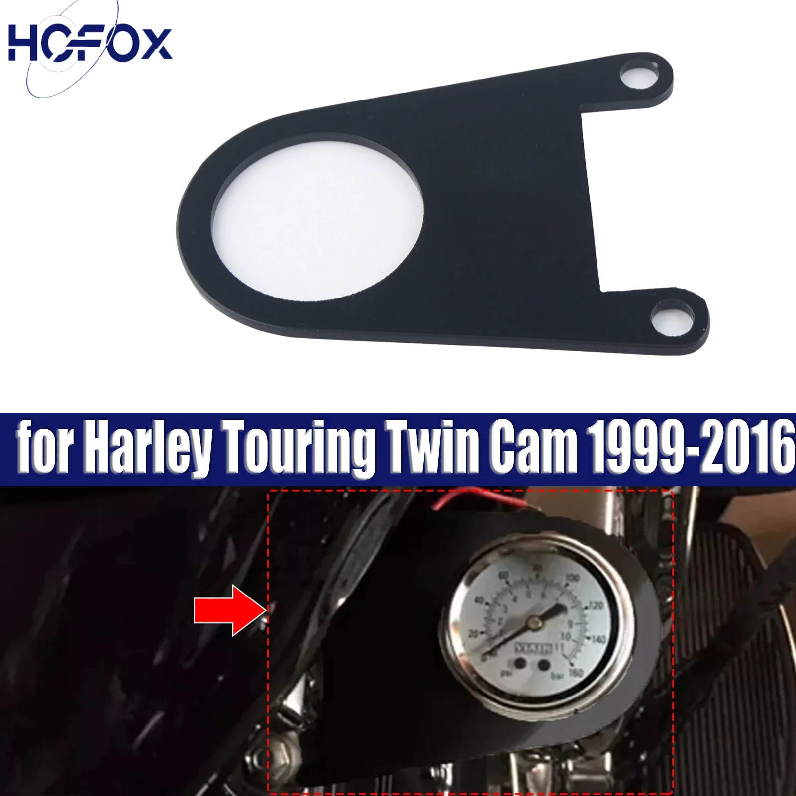 

for Harley Touring Twin Cam 1999-2016 Motorcycle 2" Air Pressure Gauge Bracket Mount