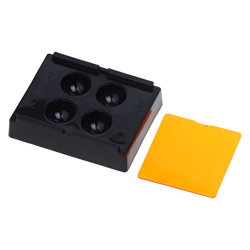 4 Holes Dental Shading Light Box Composite Resin Mixing Well Light-proof Storage Hading Color Toning Case Dentist Material