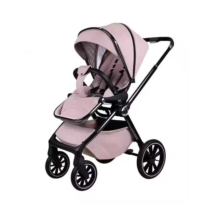 

Customizable Lightweight Four-Wheel High-View Baby Stroller Foldable Sit-Down Reclining Metal Frame