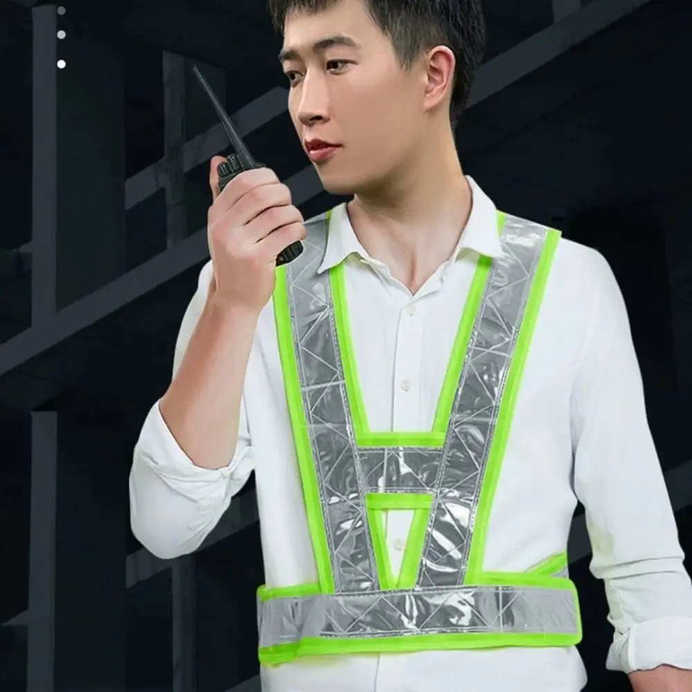 

V Shaped Reflective Vest Night Warning Waterproof Night Running Light Up Vest Lightweight Adjustable Reflective Safety Jacket