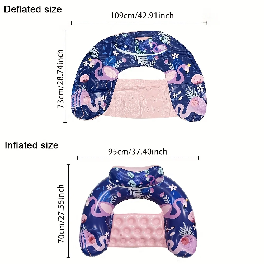1pc inflável em forma de u folha havaiana flamingo flutuador material pvc brinquedo de água adequado para praia férias piscina suprimentos
