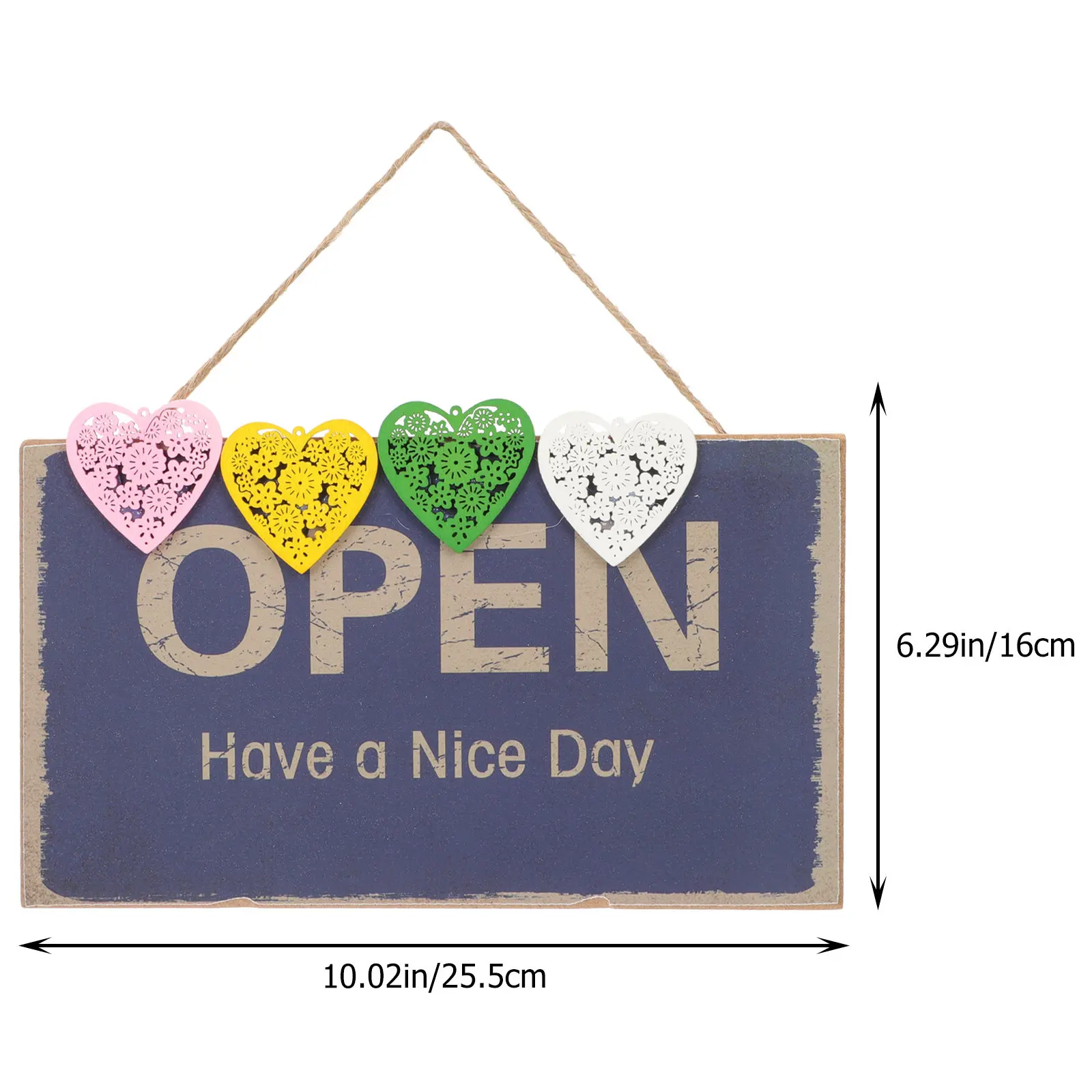 Wooden Open Sign Hanging Store Door Sign Rustic Farmhouse Decor for Cafe Bar Restaurant Barber Shop Spa Bakery Business Window