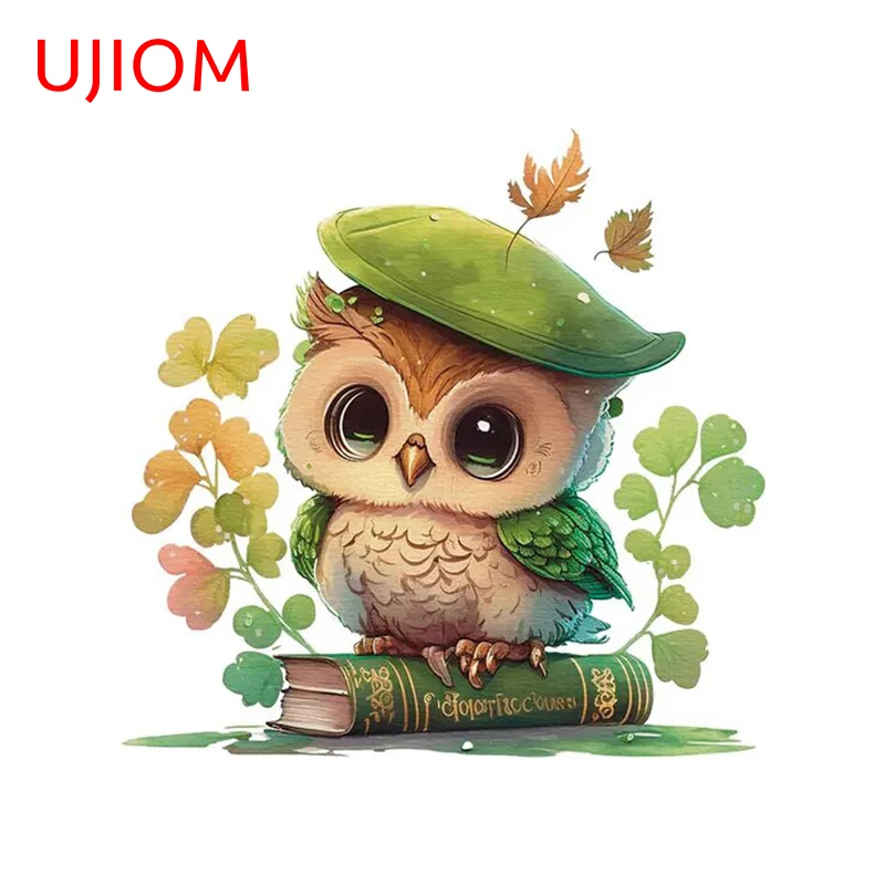 UJIOM Green Cartoon Owl Cute Wall Stickers Interesting Sunscreen Kids Room Vestibule Decal Funny Game Room Home Decoration