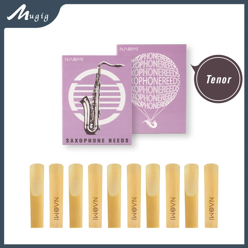 

Mugig 10pcs/1pack Tenor Saxophone Reeds Strength 2.0/2.5/3.0 Bb Sax Reeds Woodwind Instrument Accessories Beginner Use