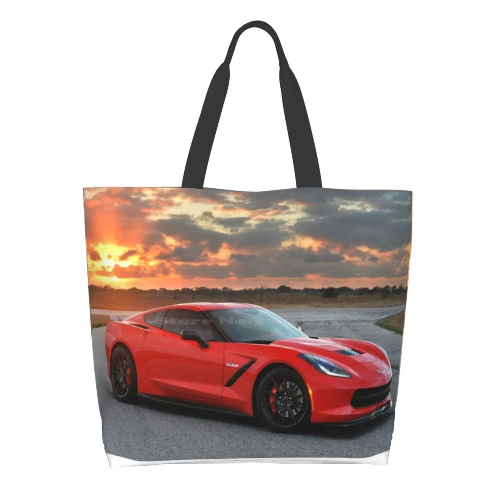 Chevrolet Corvette C7 Casual Handbag Tote Bag Reusable Large Capacity Chevrolet Corvette C7 Stingray Exotic Sport Super