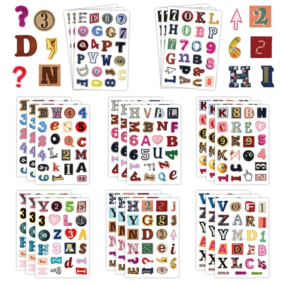 8Pcs English Alphabet Letter Stickers DIY Craft Decor for Journal Stationery Animeworlds Store Peel Joy Sticker Store