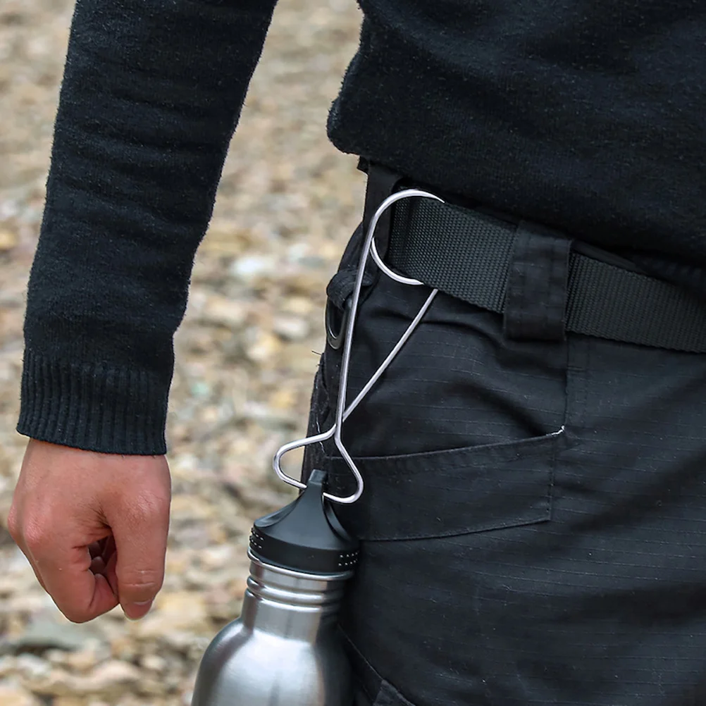 

2pcs Stainless Bottle Hanger Fish Fish Camping Outdoor Cooking Pot Hook Silver Color