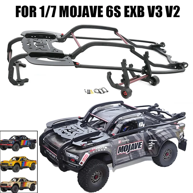 Simulation Assembly Roll Frame Shell Based Roll Cage and Wheelie Bar Set for 1/7 ARRMA RC MOJAVE 6S EXB V3 V2 Desert Truck Car