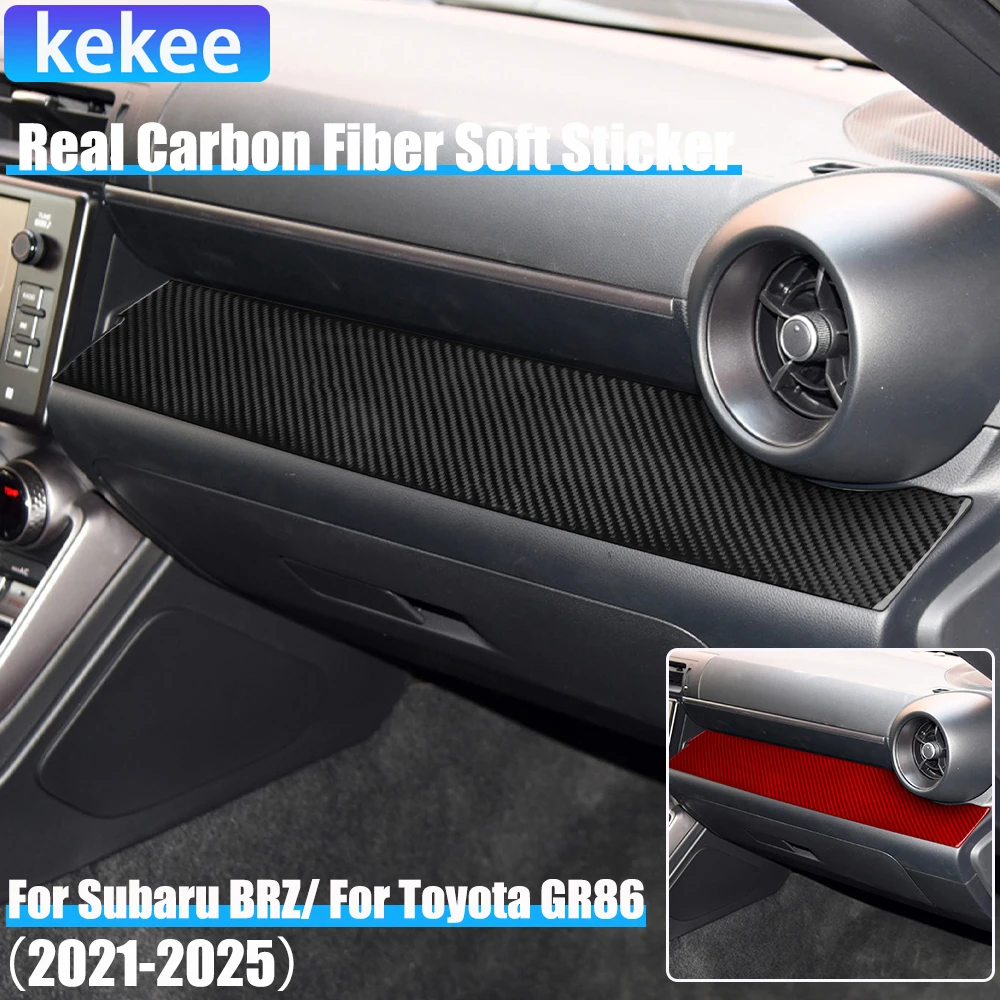 

Real Carbon Fiber Car Accessories Dashboard Panel Cover Soft Sticker For Subaru BRZ/ For Toyota GR86 2021 2022 2023 2024 2025