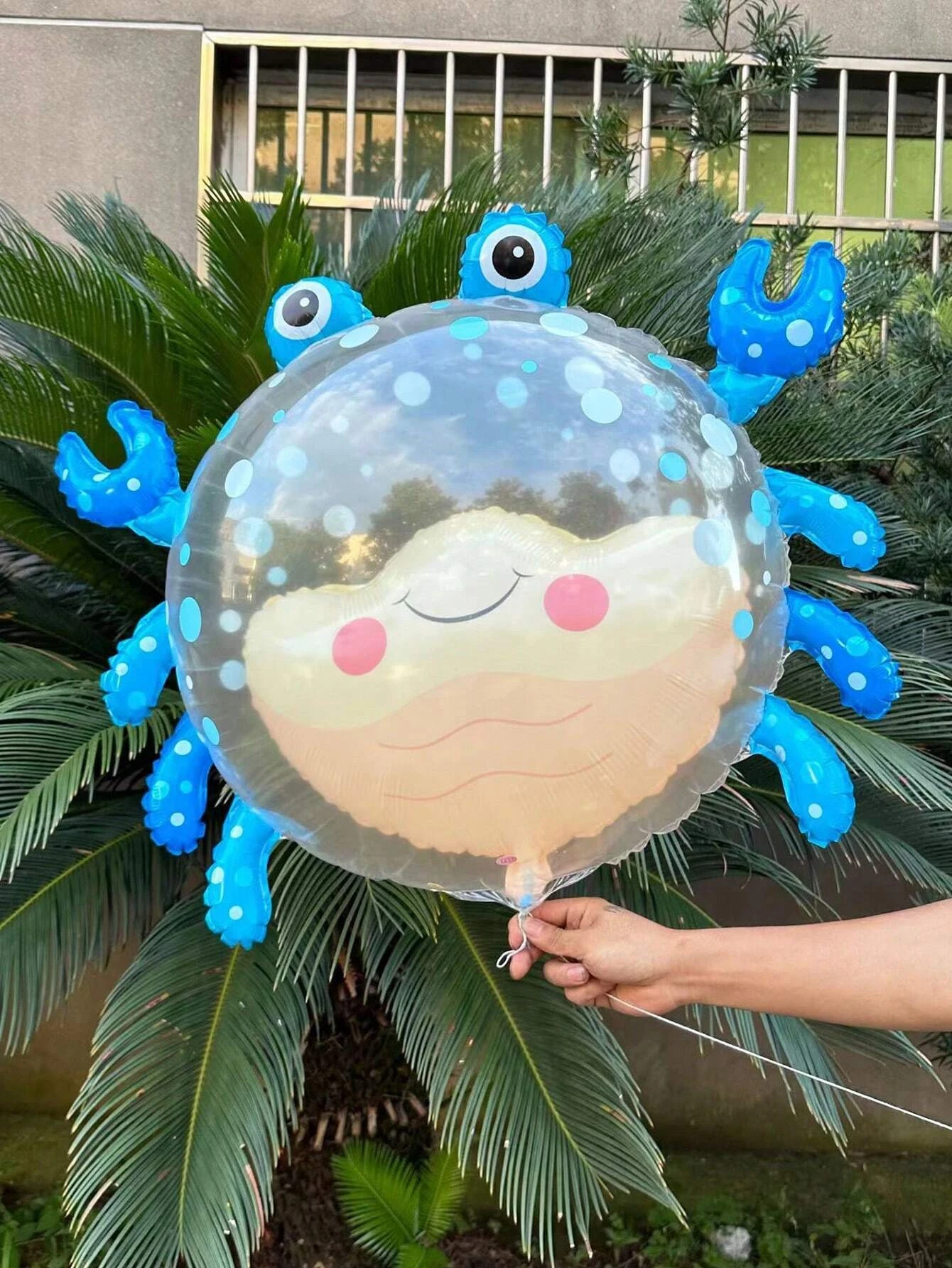 1Pcs 32 inch double-layer bubble crab balloon bubble ball, 4 colors cartoon crab balloons, birthday party supplies