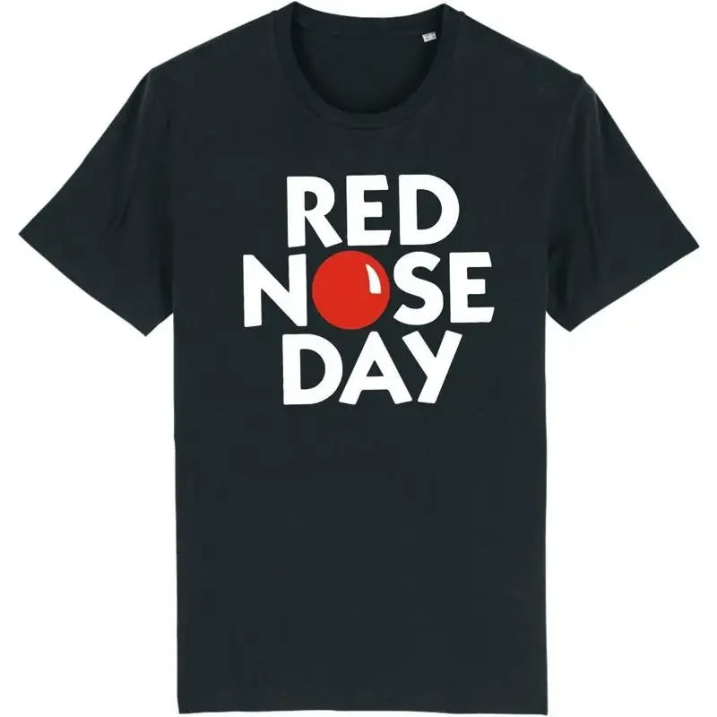 T-shirt noir et blanc pour la Journée du nez rouge, Comic Relief Charity, mai 2023
