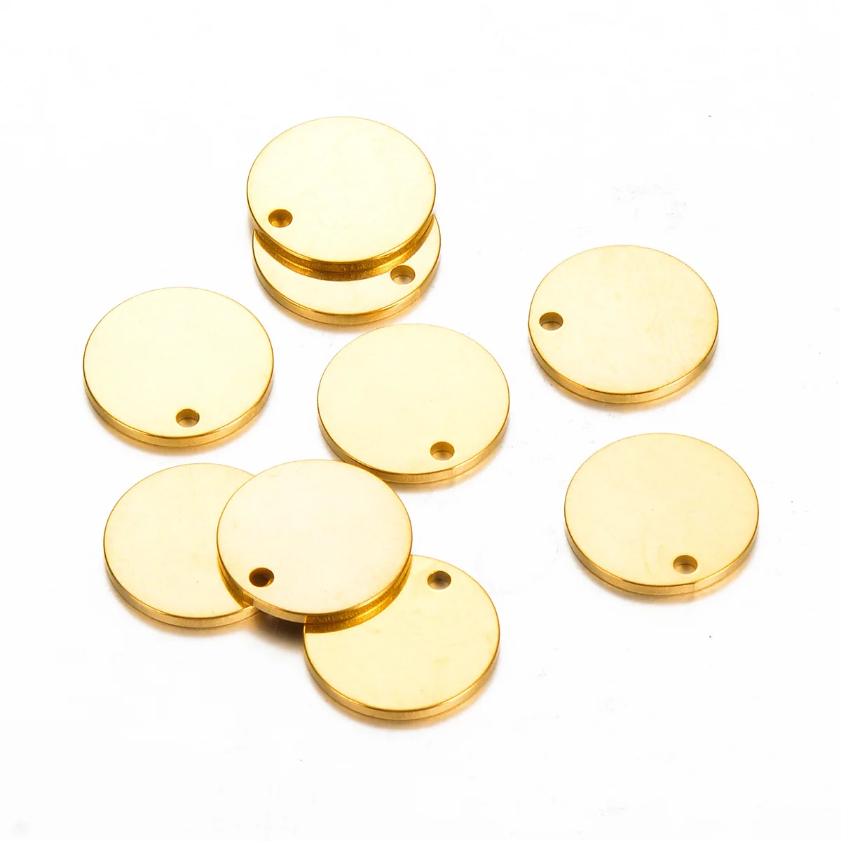 100pcs 6-35mm Stainless Steel Charms Round Dog Tag Pendant Stamping Blanks Pendants For Necklaces DIY Jewelry Making 3 Colors