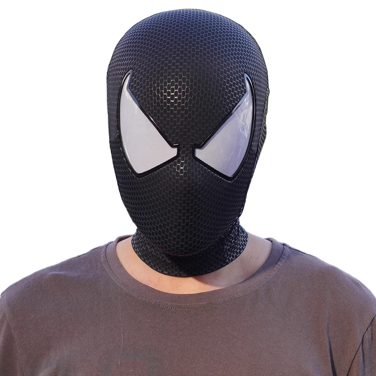 

mar-vel Black Scarlet Spider-Man Mask with Shell & Non Detachable Eyes 1:1 3D Handmade Halloween Cosplay Spiderman Masks Masque