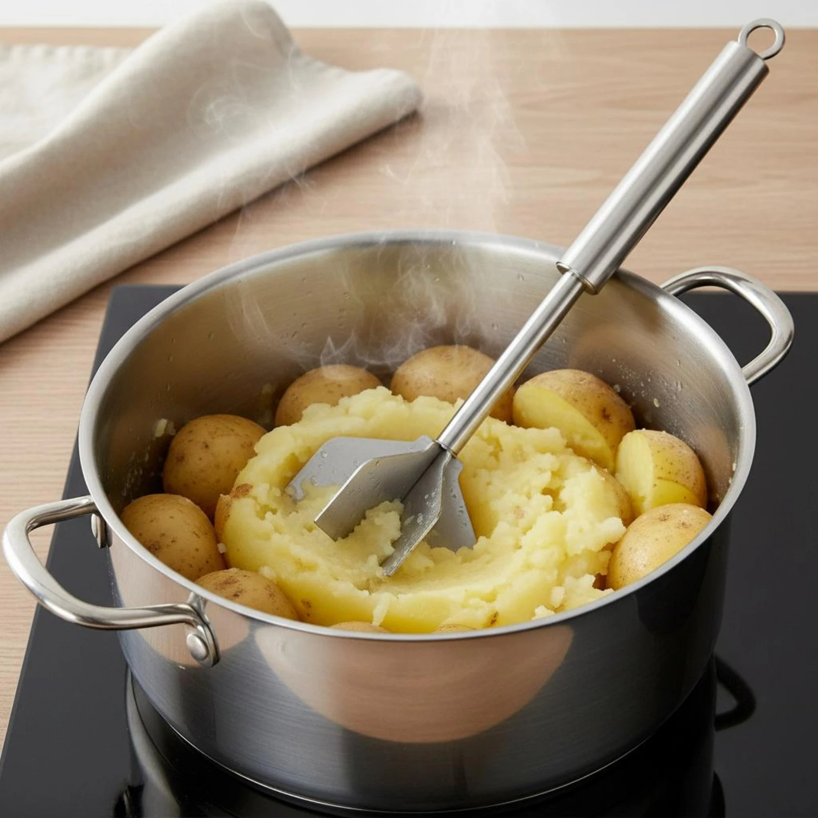 6 Blade Meat Chopper Multi-Purpose Stainless Steel Meat Chopper Potato Masher Sturdy Cooking Utensil Ergonomic Grip